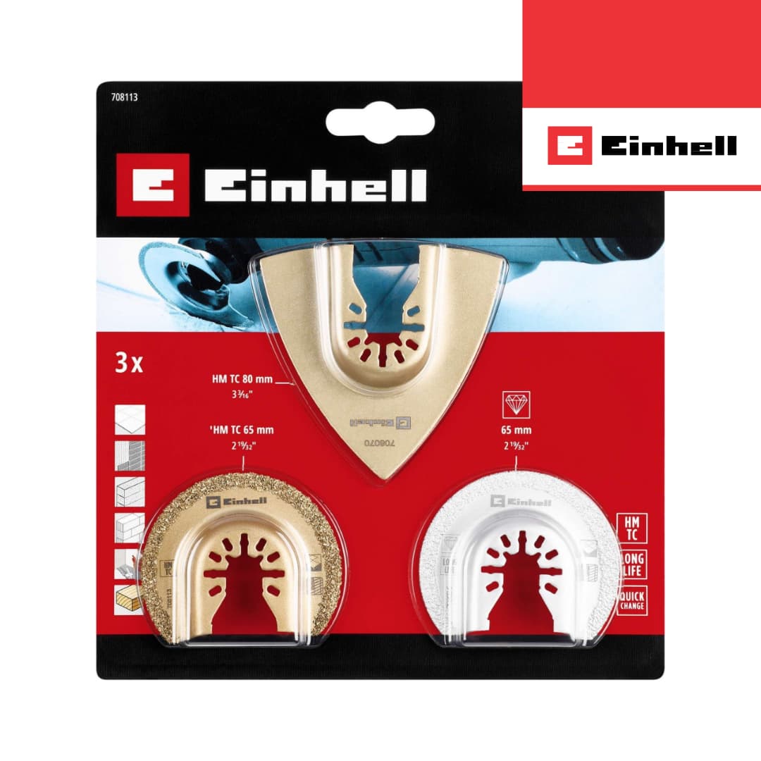 Jogo 3 Lâminas p/ Reparação Azulejos Multi Ferramentas Einhell