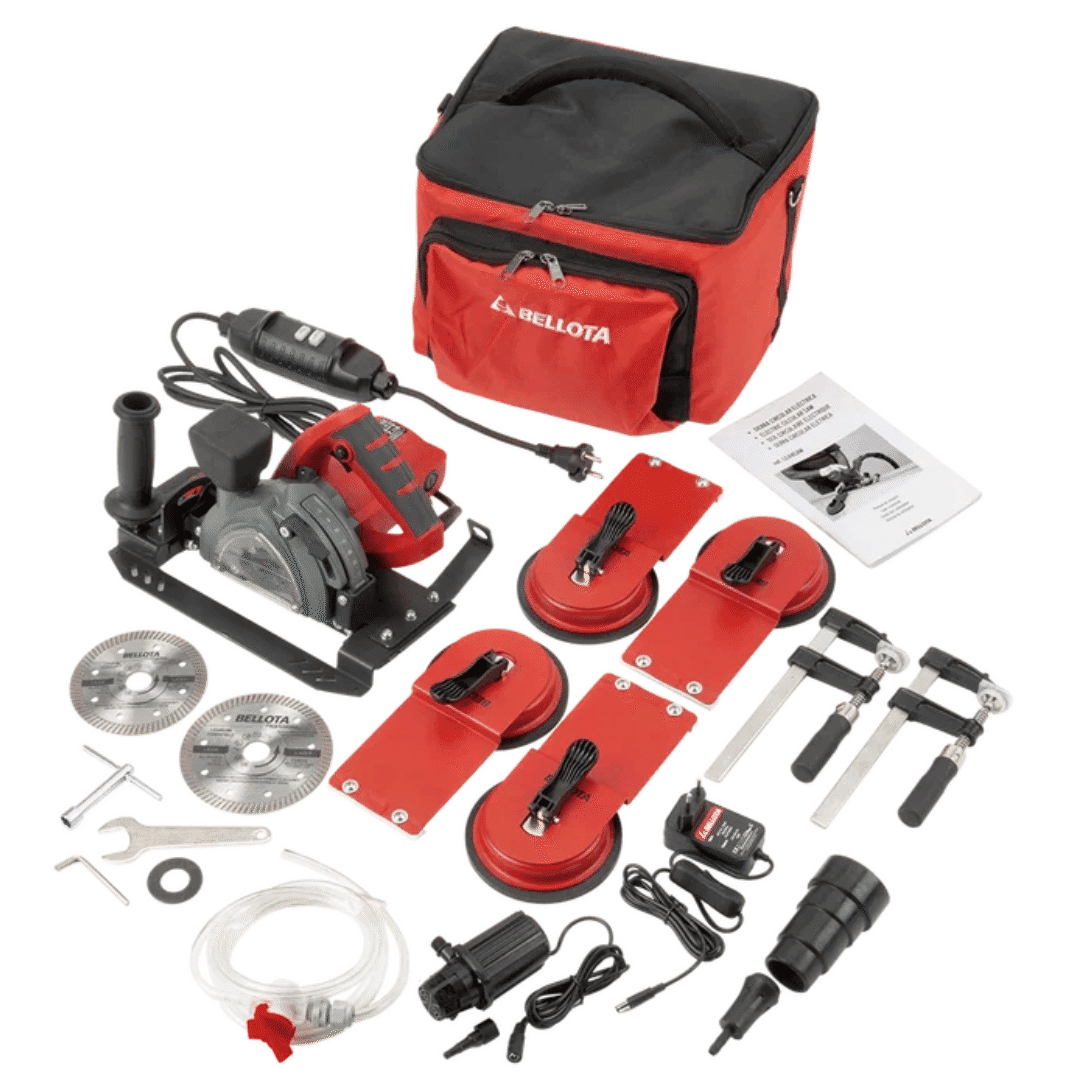 Kit Bellota Cortador de Cerâmica Manual Lean320 + Cortador de Cerâmica Elétrico Leansaw + Saco + Acessórios 