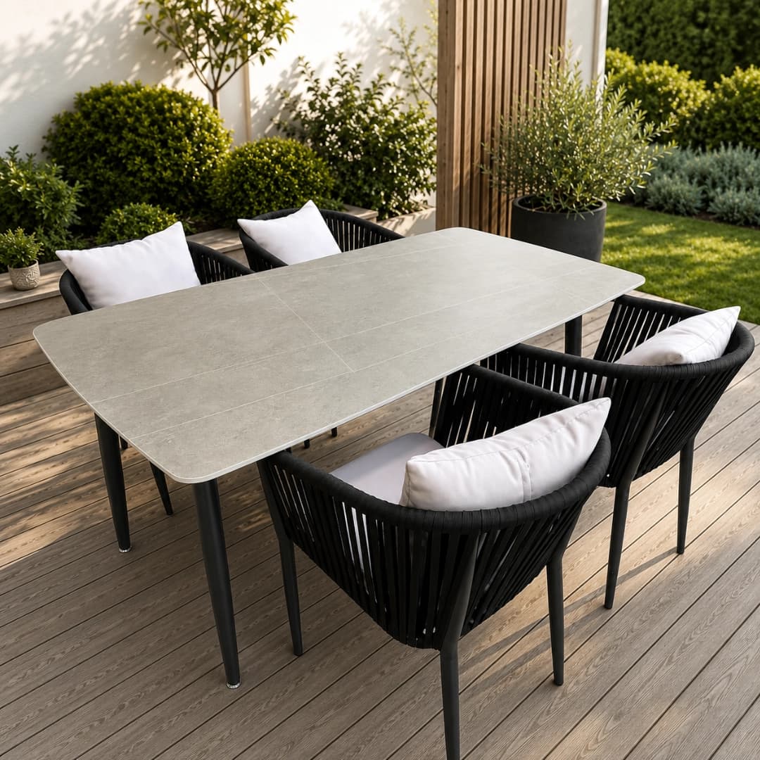 Conjunto Jardim Designia Bondi 4 Cadeiras + Mesa Refeição Retangular 160x90CM