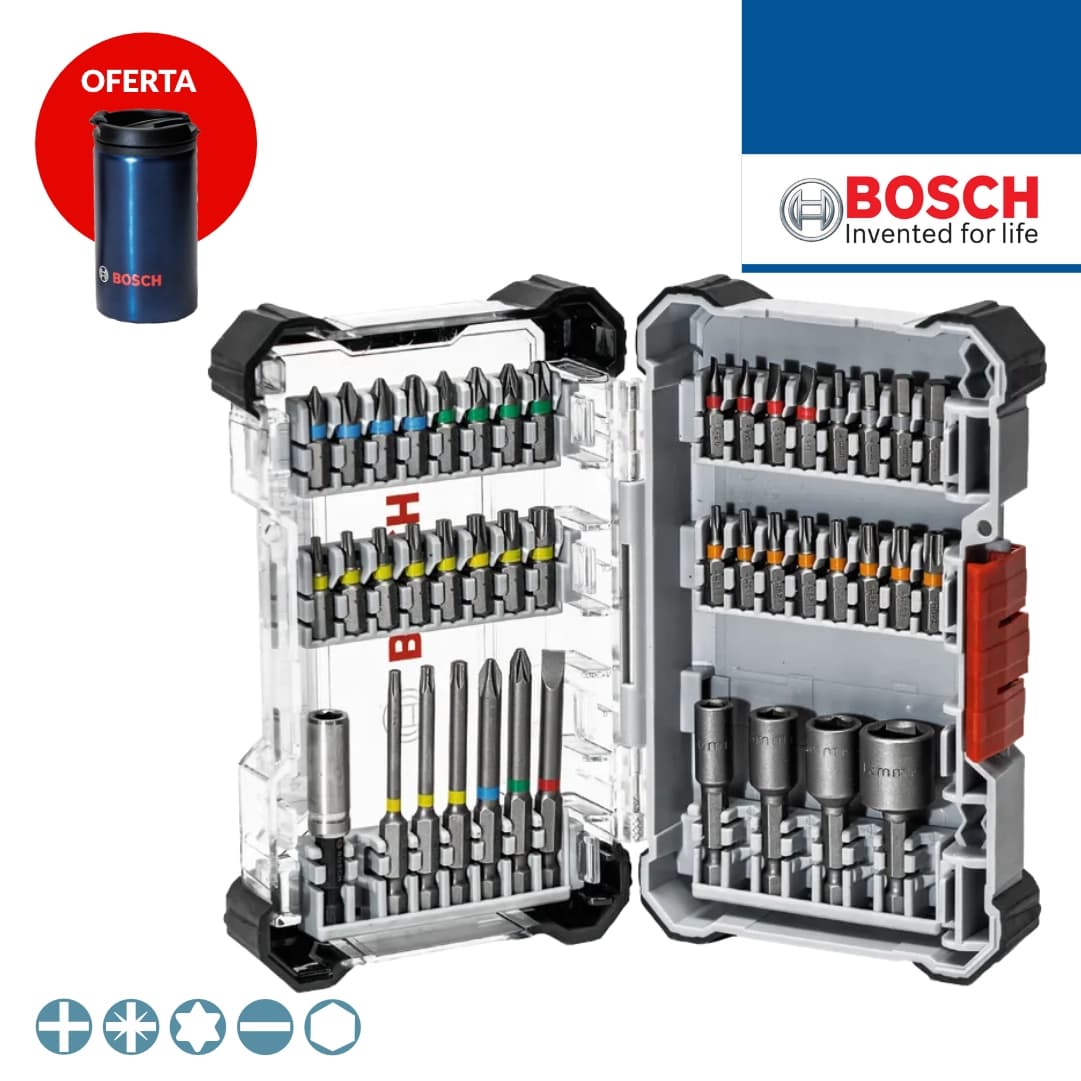 Jogo Bits Bosch 43PCS + Oferta Termo