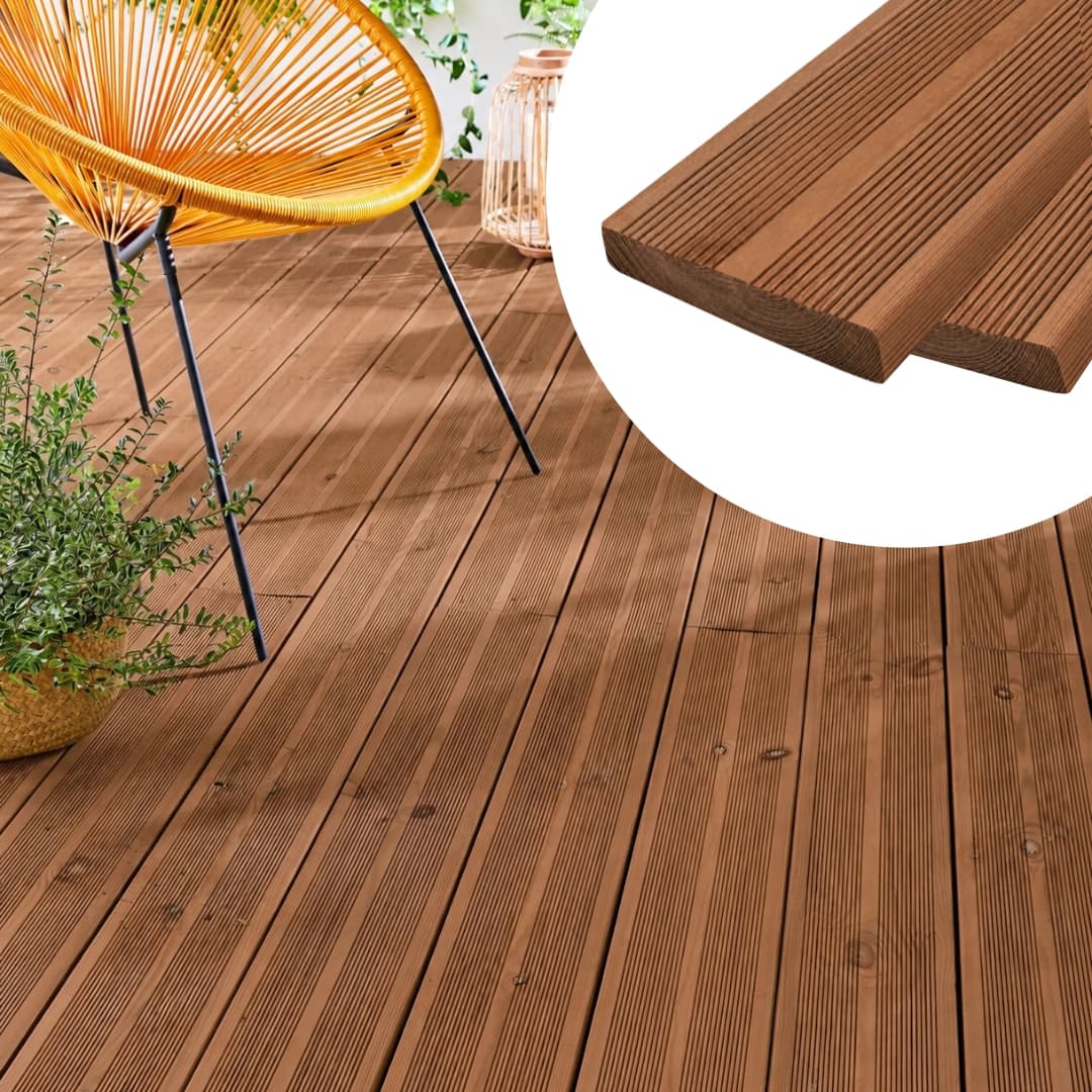  Deck Madeira Tratada Castanho 28MM 2100x145MM