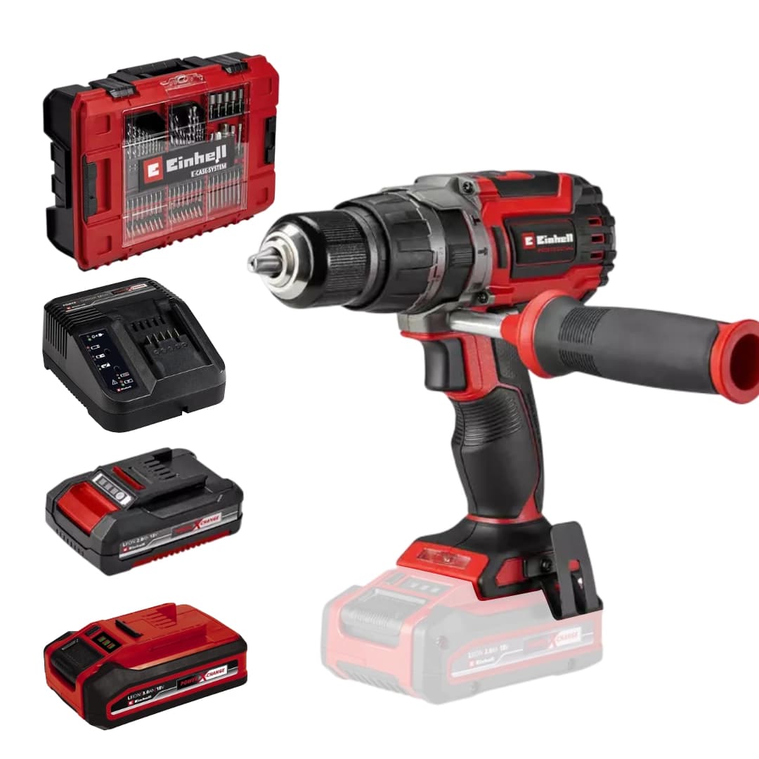 Aparafusadora de Impacto Einhell TP-CD 18/70 Li-i BL + 2 Baterias 2.0Ah / 3.0Ah + Carregador + Acessórios