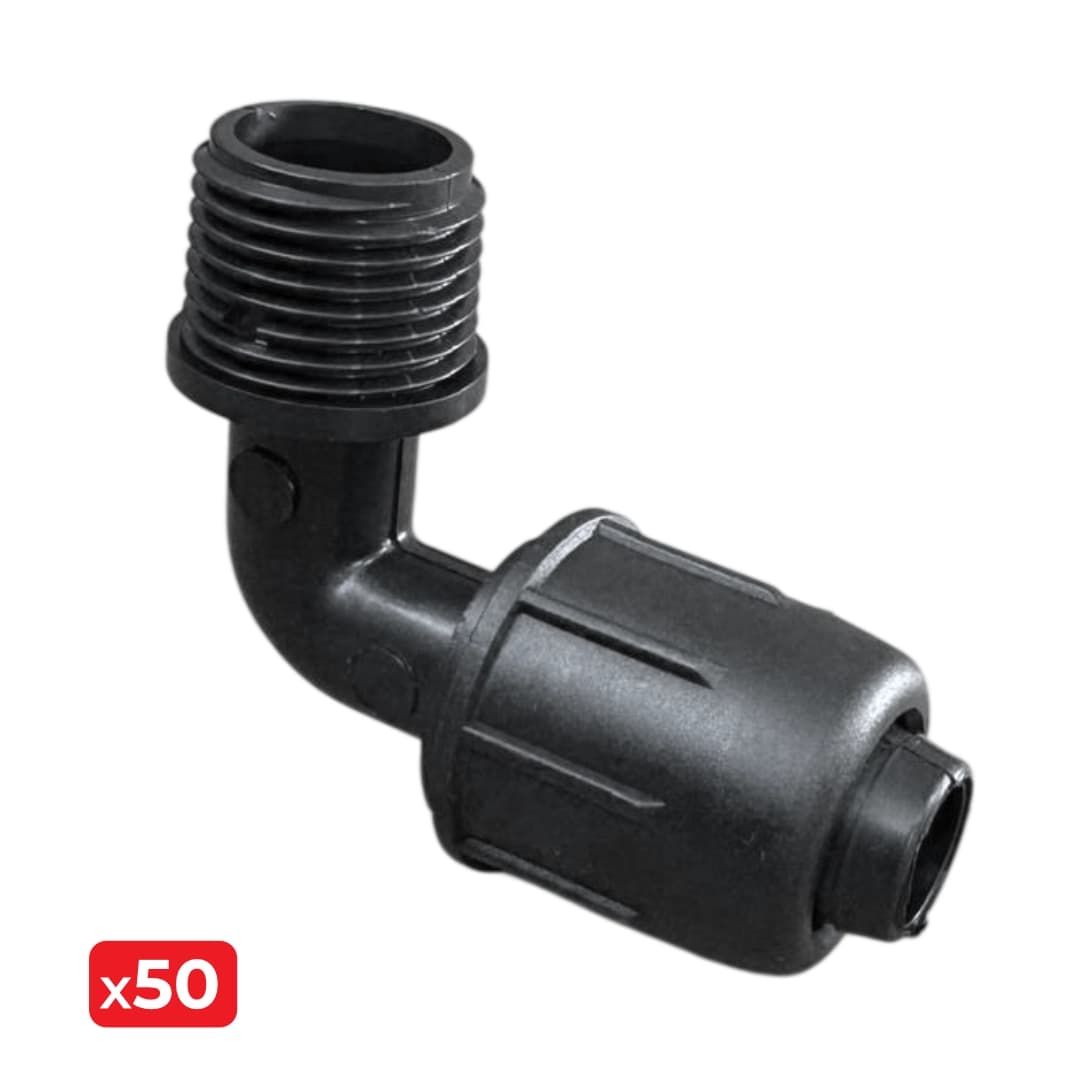 Joelho Aperto Rápido Macho PE 16MMx1/2'' - 50UNI