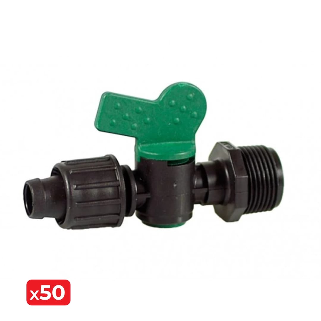 Torneira Aperto Rápido Macho PE 16MMx1/2'' - 50UNI