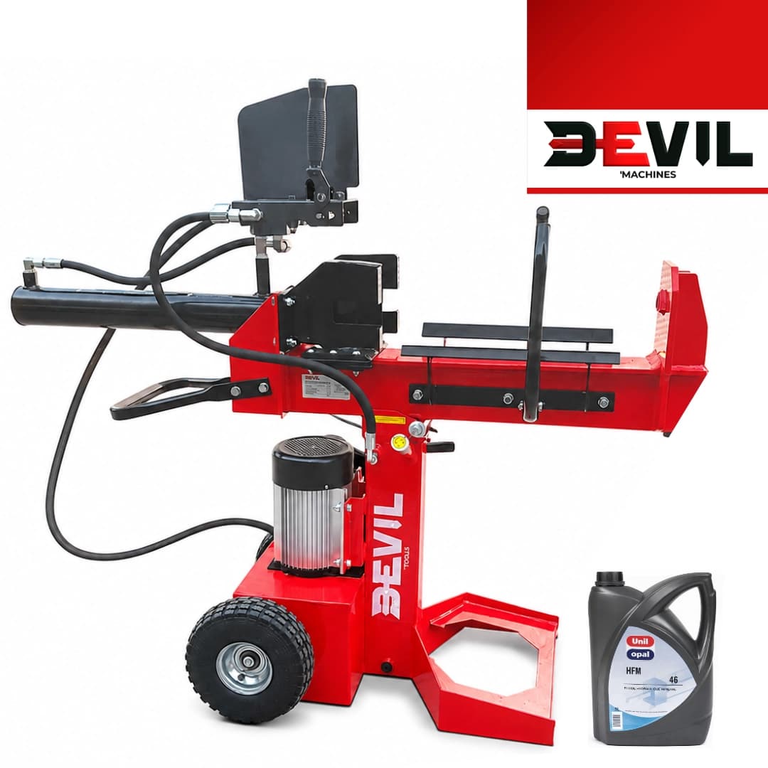Rachador Lenha Elétrico Devil’Tools 12TON  + Óleo Hidráulico 5L