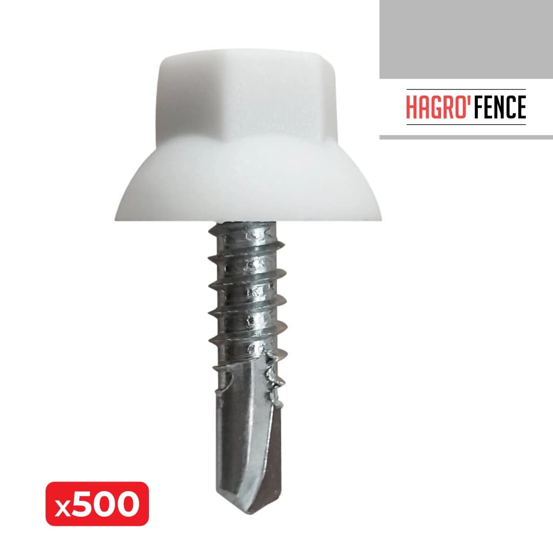 Parafuso AutoPerfurante Nylon Branco RAL9010 5.5x22MM - 500PCS