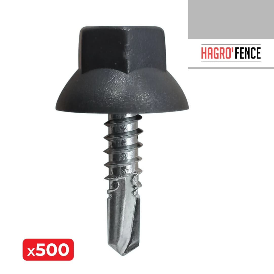 Parafuso AutoPerfurante Nylon Cinza RAL7016 5.5x22MM - 500PCS
