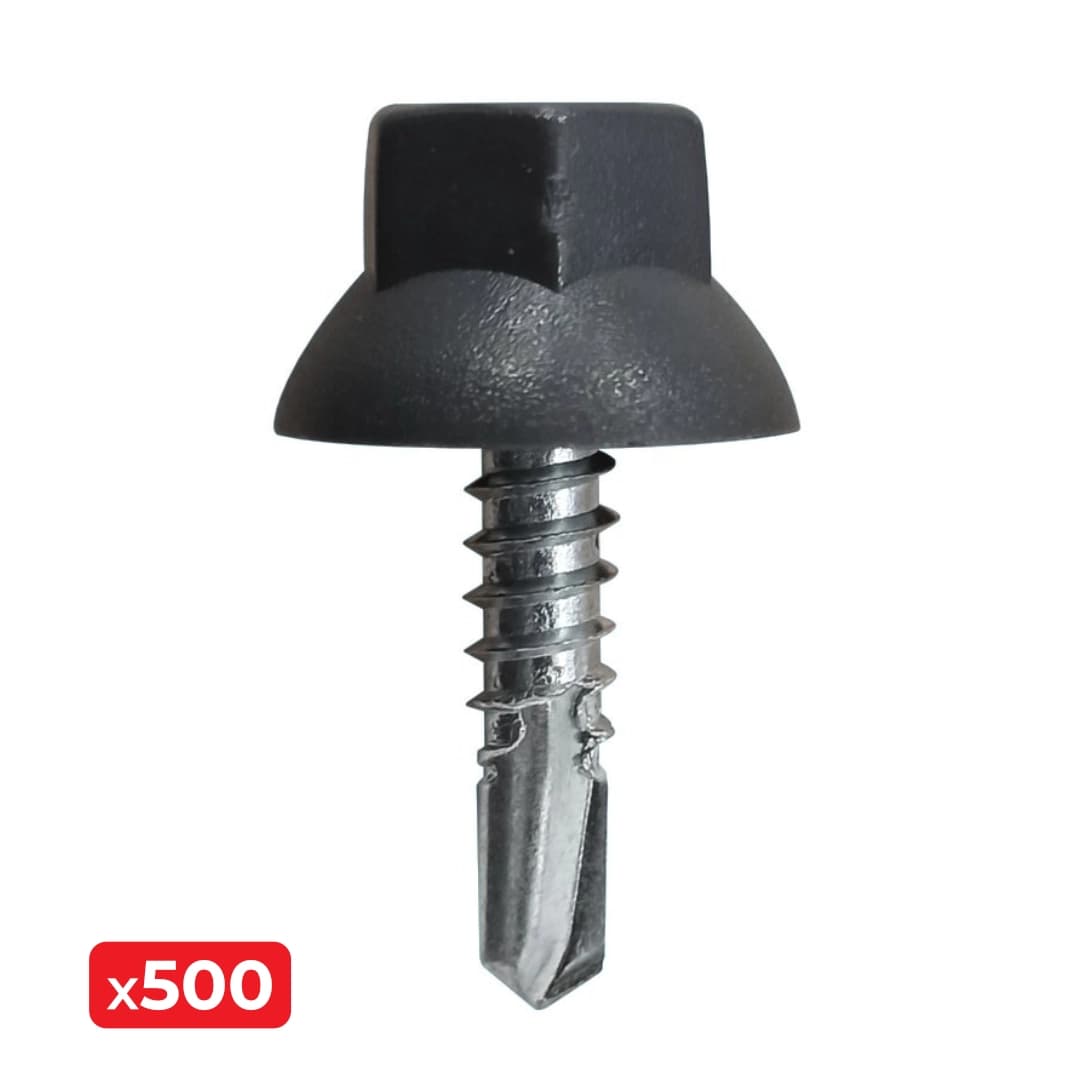 Parafuso AutoPerfurante Nylon Cinza RAL7016 5.5x22MM - 500PCS