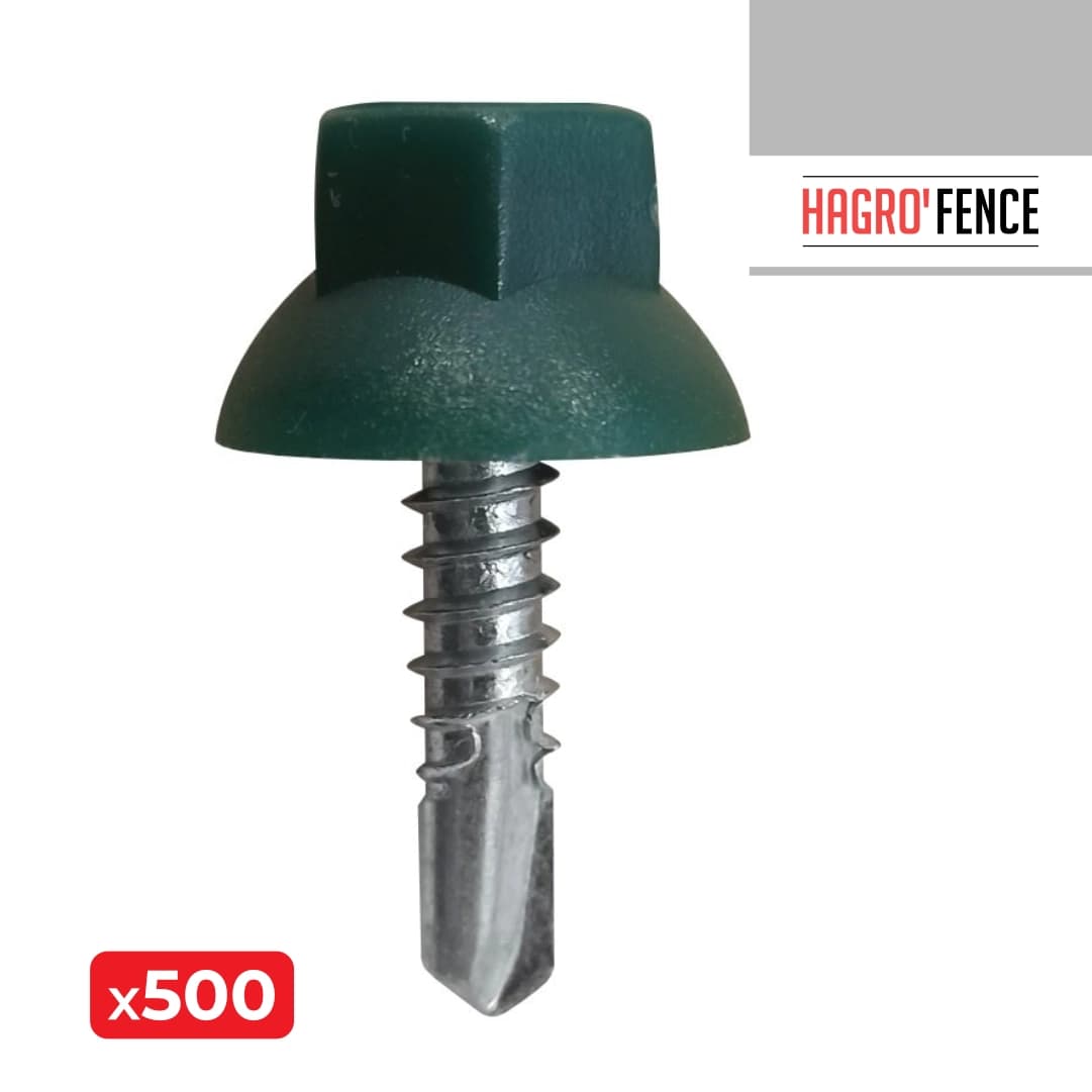 Parafuso AutoPerfurante Nylon Verde RAL6005 5.5x22MM - 500PCS