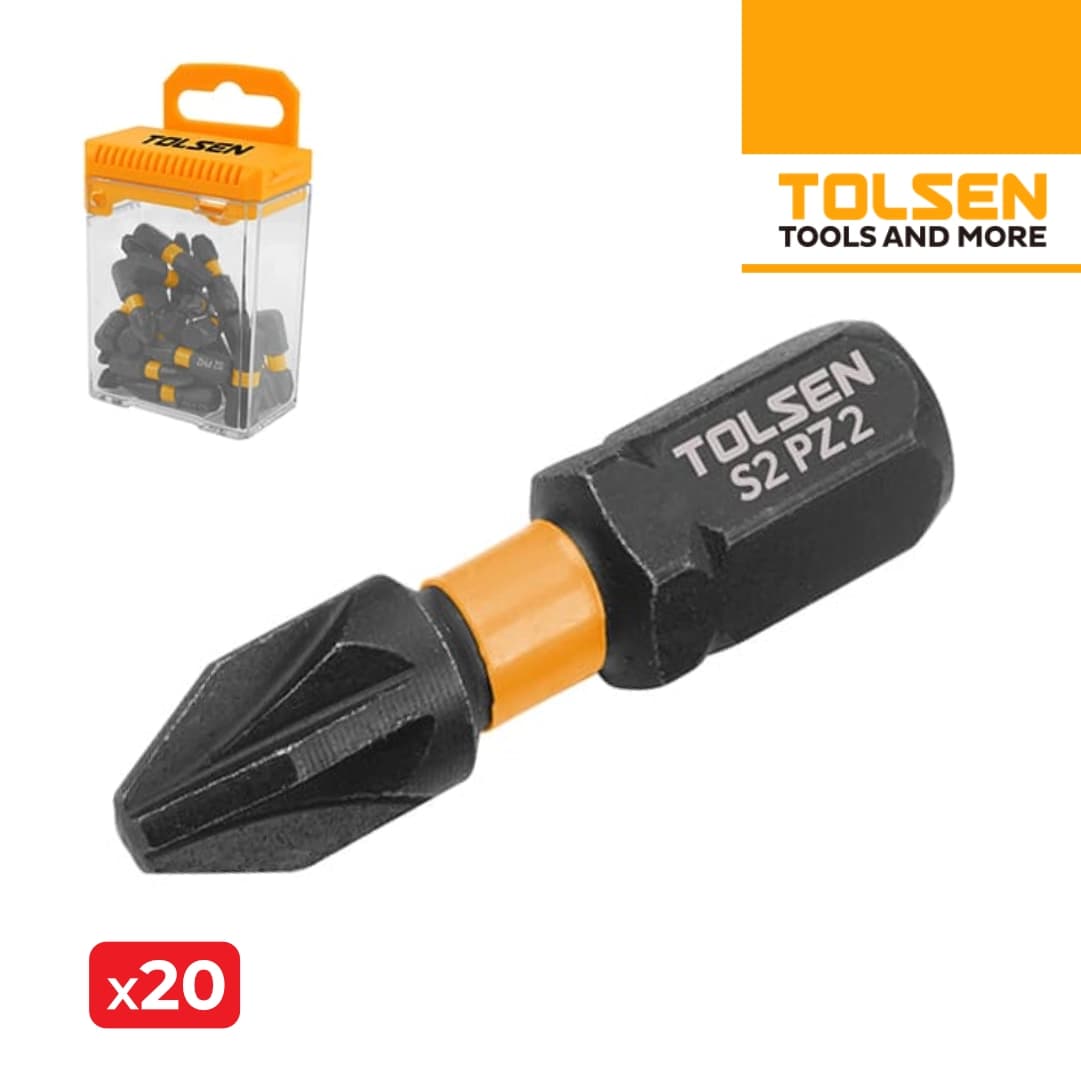 Bit Impacto Pozidriv Tolsen PZ2x25MM - 20PCS