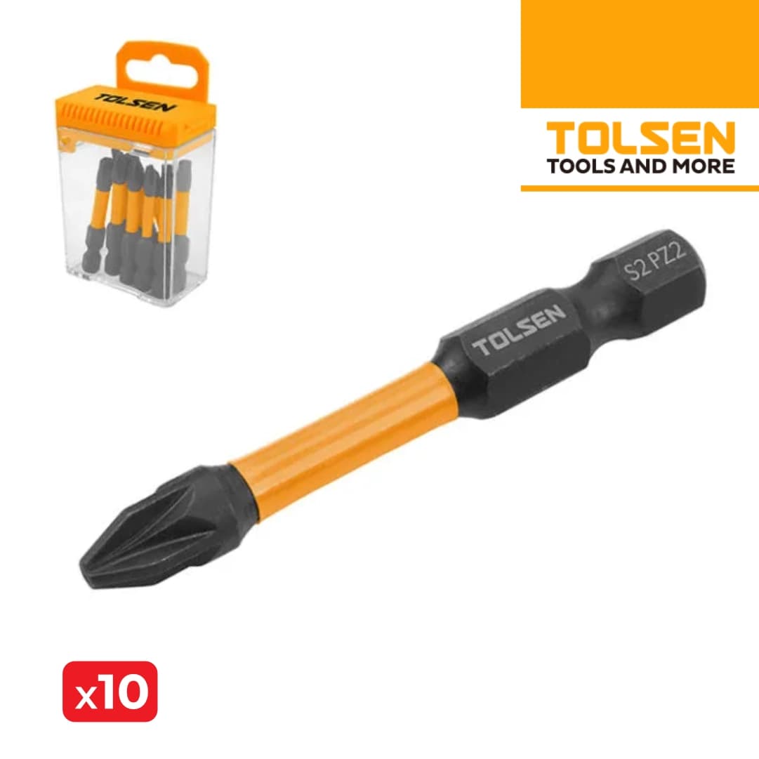 Bit Impacto Pozidriv Tolsen PZ2x50MM - 10PCS