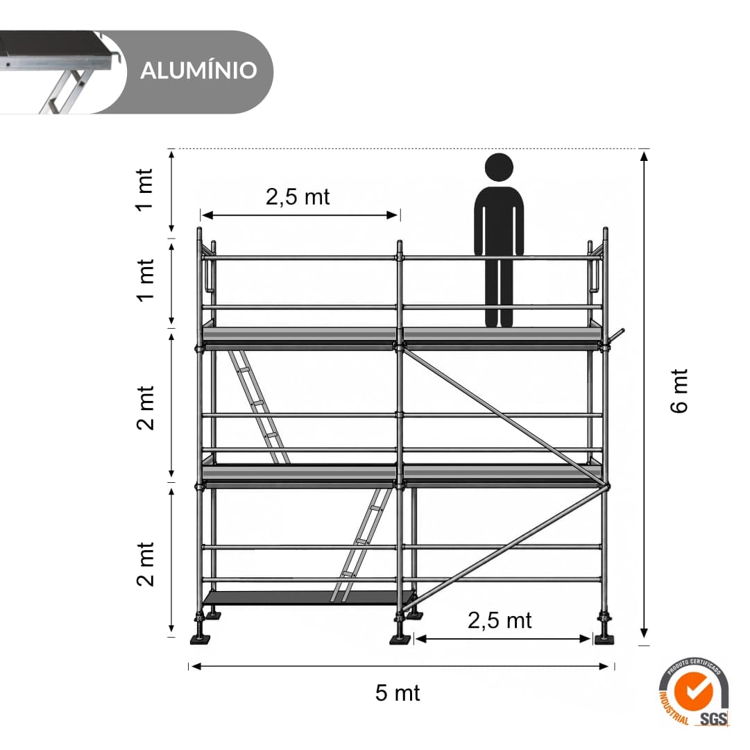 Andaime 1 de Fachada Europeu - 5MTx6MT