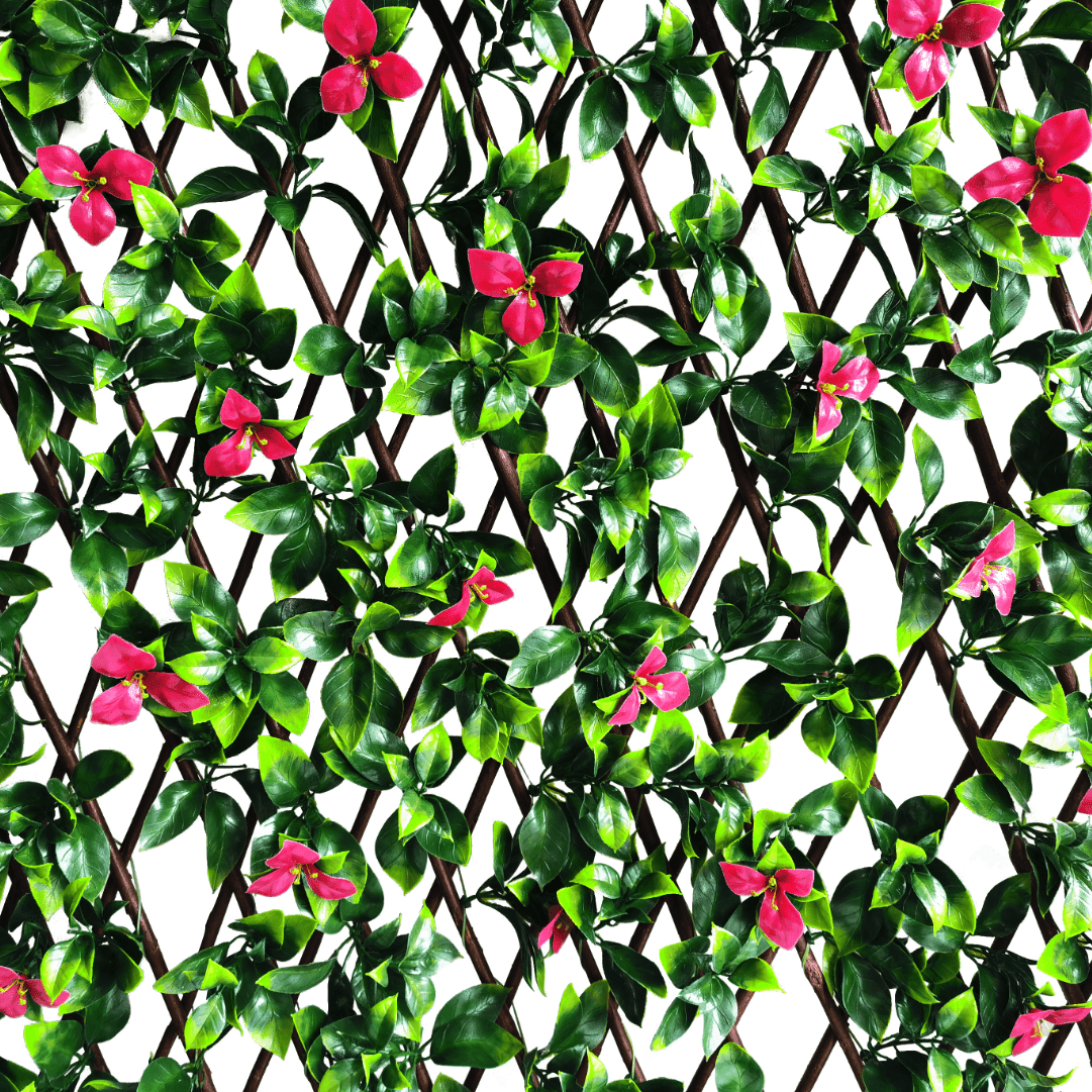 Painel Jardim Vertical Artificial Designia Gardenia Rosa 2000x1000MM
