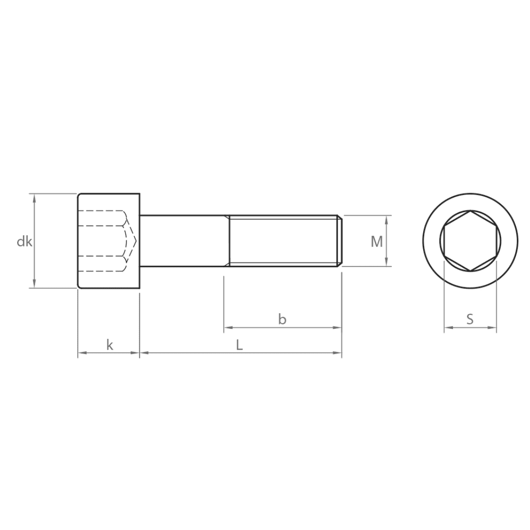 Parafuso Sextavado Interior DIN912 8.8 Zincado