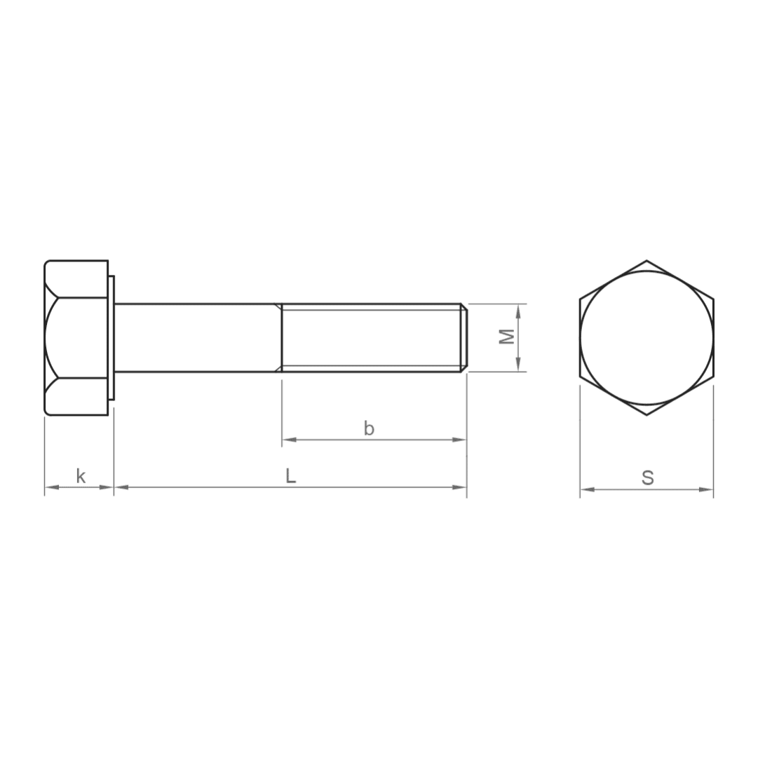 Parafuso Sextavado Rosca Parcial DIN931 8.8 Zincado