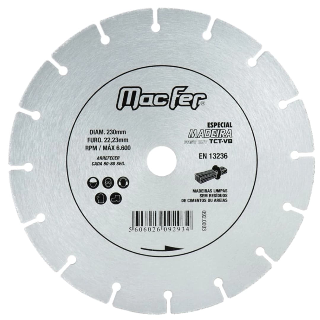 Disco Diamante Macfer Especial Madeira - 115MM